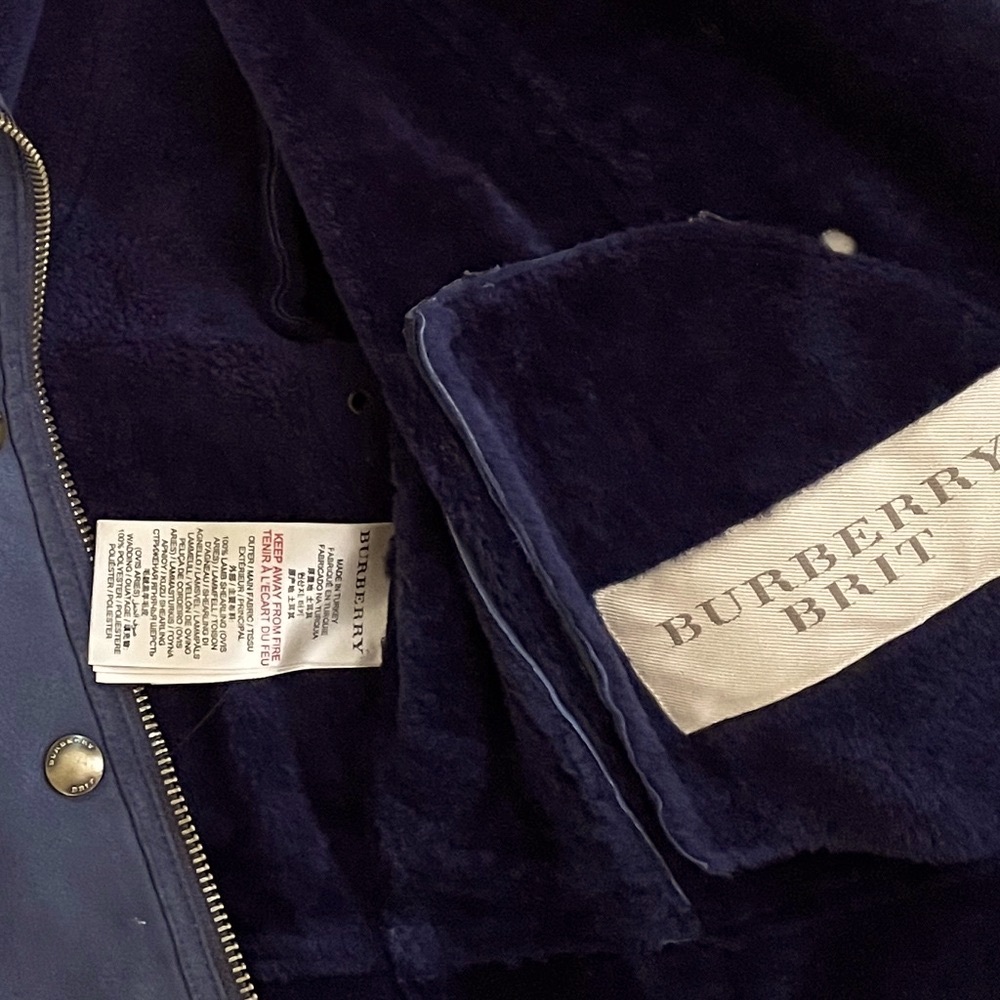 Burberry | Blue Merino Shearling Moto/Biker Jacket, Sz 14 (fits 6-8*) ♥ NWOT - Picture 8 of 11